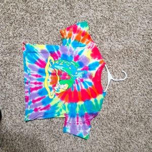 Alice in wonderland tie dye crop top